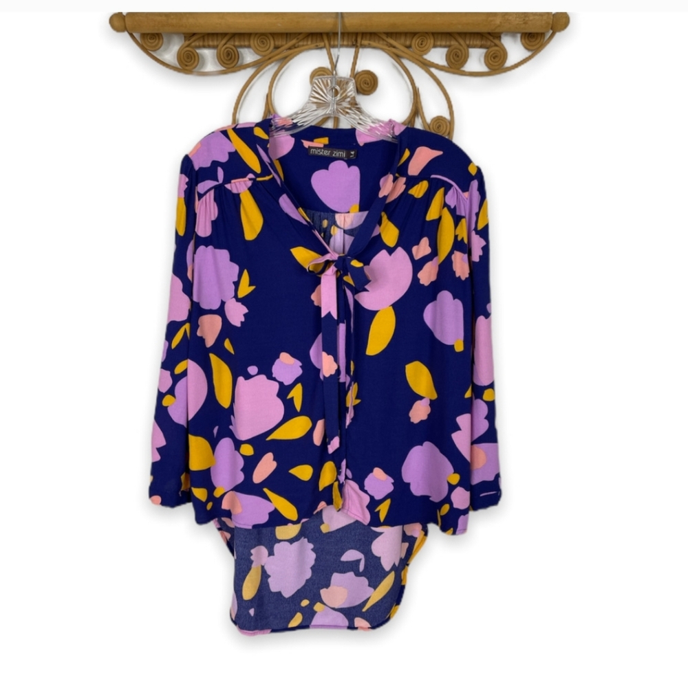 Mister Zimi Wisteria Button Down Top size 14